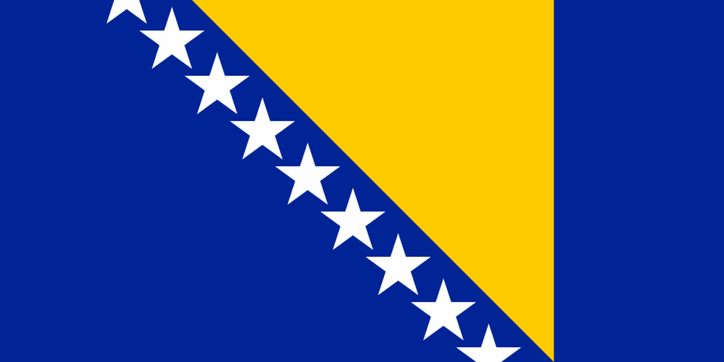 Flag of Bosnia and Herzegovina - ETIAS travel authorization for Bosnia and Herzegovina citizens visiting Europe