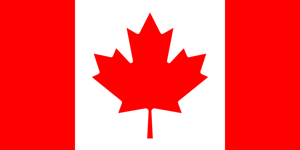 Flag of Canada - ETIAS travel authorization for Canada citizens visiting Europe