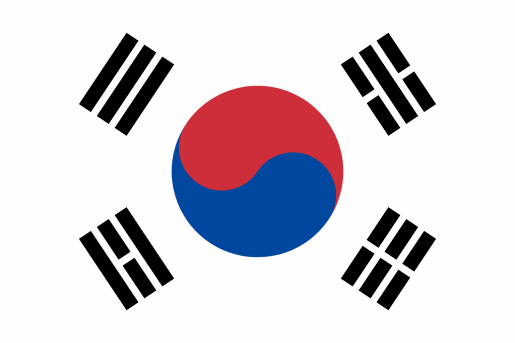 Flag of South Korea - ETIAS travel authorization for South Korea citizens visiting Europe