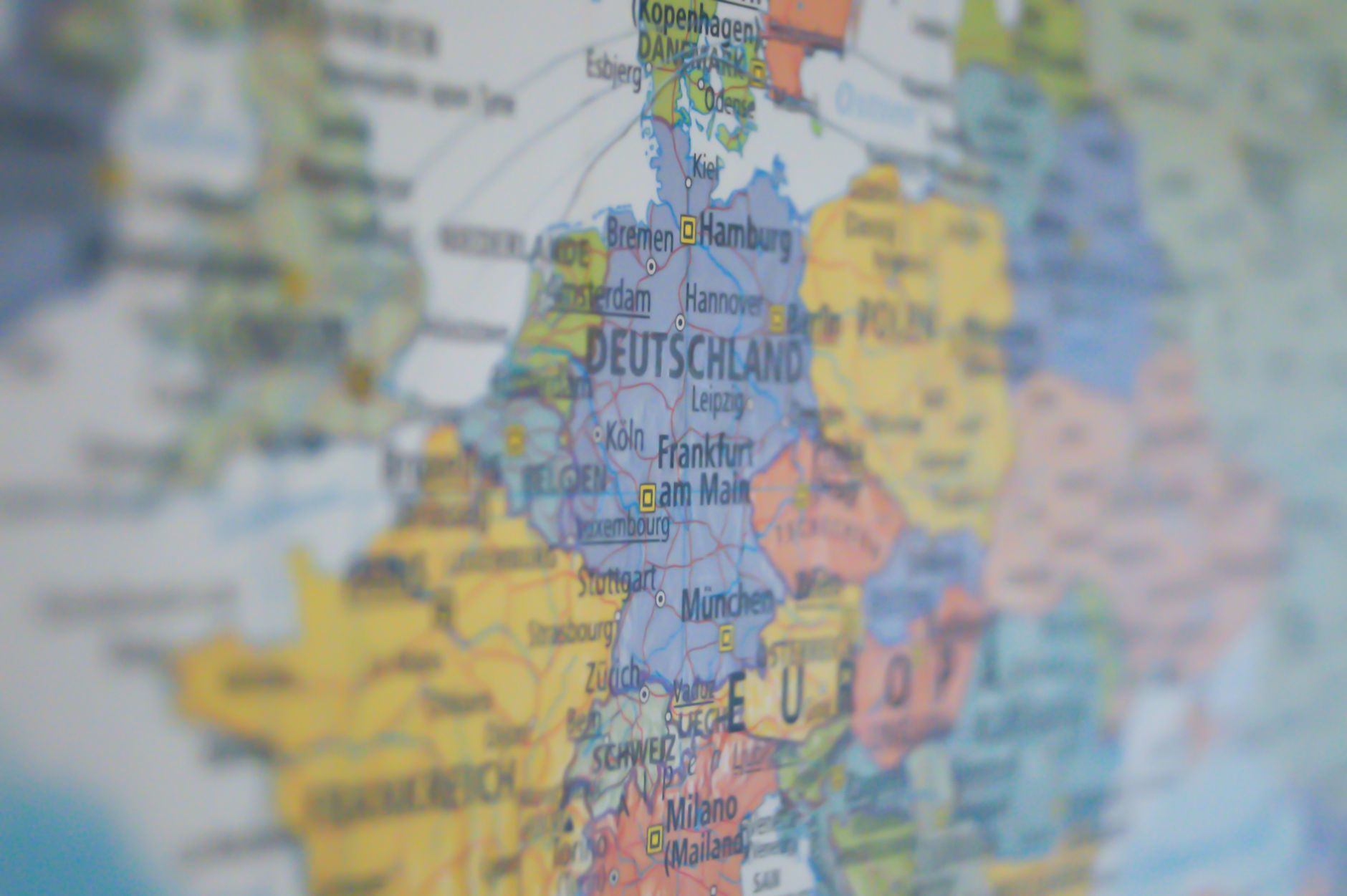 map of Europe with Schengen countries highlighted, traveller planning route