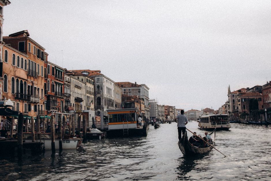 Vaporetto water bus on the Grand Canal in Venice