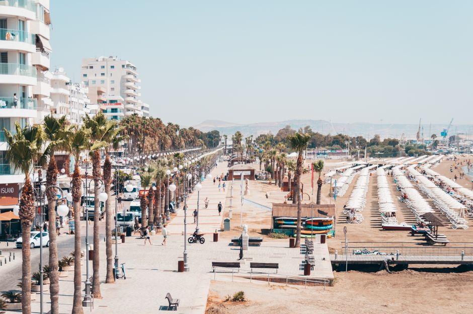 Coastal town and harbour in Cyprus with Mediterranean sea, a destination covered by ETIAS from late 2026