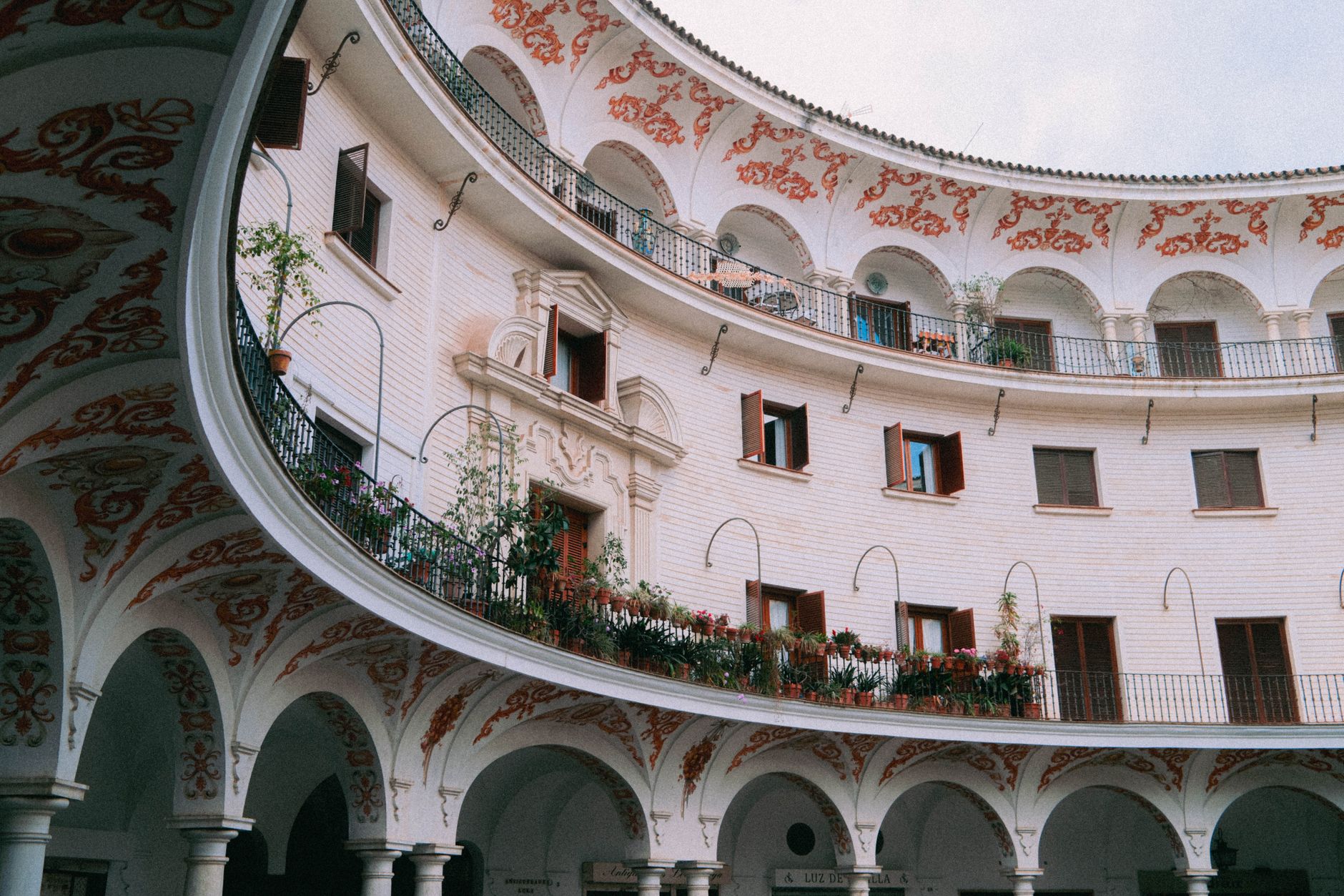 Whitewashed architecture in a Spanish North African enclave near the sea